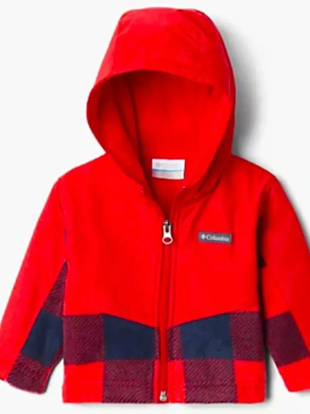 Columbia Toddler Steens Mountain Overlay Hoodie Jacket - RED Plaid 3-6 Months